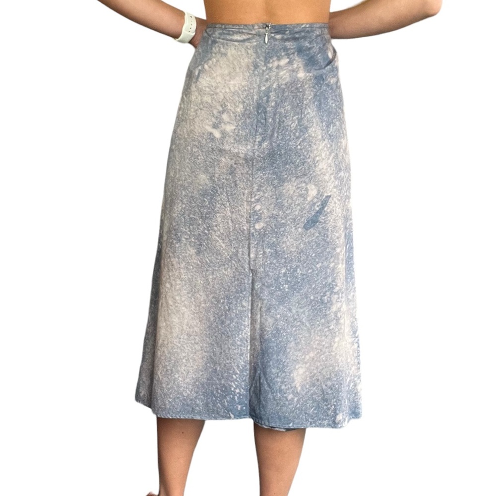 Banana Republic Women’s Size 12 Blue, Tan, Acid Wash Denim Look Lined Midi Skirt - Picture 15 of 15